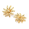 Rack Plating Brass Flower Stud Earrings for Women EJEW-F326-15G-2
