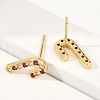 Christmas Rack Plating Brass Cubic Zirconia Stud Earrings EJEW-K245-55C-G-2