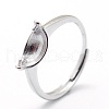 Anti-Tarnish Adjustable Rhodium Plated Sterling Silver Ring Components STER-I016-008P-1