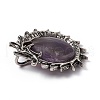 Natural Amethyst Pendants G-G983-01AS-01-4