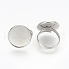 Tarnish Resistant Adjustable 304 Stainless Steel Finger Rings Components STAS-E144-026-18mm-2