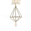 Quartz Crystal & Brass Pendant Decorations HJEW-M007-01G-3