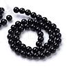 Natural Black Onyx Round Bead Strands G-T055-6mm-10-2