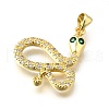 Brass Micro Pave Cubic Zirconia Pendants KK-Q066-08C-G-2