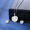 304 Stainless Steel Pendant Necklace & Stud Earring FS-WGC30A7-05-1