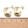 Brass Micro Pave Clear Cubic Zirconia Stud Earrings for Women EJEW-U056-01B-G-5