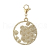 Round Ring with Panda Alloy Enamel Pendant Decorations HJEW-JM01042-5