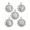 304 Stainless Steel with Cat Eye Pendants STAS-L022-362P-02-1