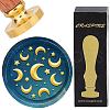 Brass Wax Seal Stamp with Wood Handle AJEW-WH0412-0279-1