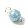 AB Color Plated Opaque Acrylic Round Connector Charms PALLOY-JF03543-01-4