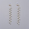 Electroplate Glass Beads Dangle Stud Earrings EJEW-JE03820-2