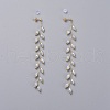 Electroplate Glass Beads Dangle Stud Earrings EJEW-JE03820-2