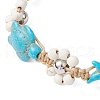 2Pcs 2 Colors Synthetic Turquoise & Magnesite Beads Braided Bracelets BJEW-TA00624-4