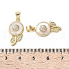 Brass Micro Pave Cubic Zirconia Pendants KK-U070-28G-3