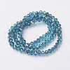 Electroplate Transparent Glass Beads Strands EGLA-A034-T6mm-S18-2