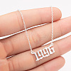 1996 Birth Year Number 201 Stainless Steel Pendant Cable Chain Necklaces FS-WGB5F08-21-1