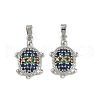 Brass Micro Pave Cubic Zirconia Pendants KK-N257-02P-1