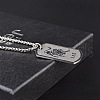 Rectangle with Constellation Alloy Pendant 316L Surgical Stainless Steel Chain Necklaces WG3A89F-06-3