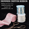 CRASPIRE 3 Roll 3 Colors Single Face Hot Stamping Polyester Frayed Ribbon OCOR-CP0001-12C-2