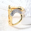 Brass Micro Pave Cubic Zirconia Cuff Rings RJEW-D313-07PG-2