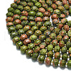 Natural Unakite Beads Strands G-P573-B03-01-3