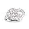 Brass Micro Pave Clear Cubic Zirconia Pendants ZIRC-L097-018P-2