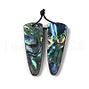 2Pcs Natural Abalone Shell/Paua Shell Pendants SHEL-A005-01E-1