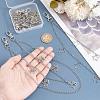 4Pcs 4 Styles Brass & 304 Stainless Steel Double Layer Chains for Jeans Pants with Alloy Star Charms AJEW-GO00009-3
