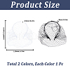 Gorgecraft 2Pcs 2 Colors Bridal Rhinestones Pearl Mesh Veil Cloth Hair Bands MRMJ-GF0001-50A-2