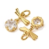 Brass Micro Pave Cubic Zirconia Pendants KK-P308-49G-2