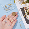 16Pcs 4 Styles Rack Plating Brass & Cubic Zirconia Pendants KK-HS0001-13-3