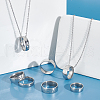 Unicraftale 24Pcs 12 Size Stainless Steel Simple Plain Band Rings Set for Women RJEW-UN0002-59-2