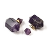 Natural Amethyst Perfume Bottle Pendants G-L623-08G-02-2