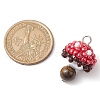 5Pcs 5 Colors Seed Beads & Natural Tiger Eye Beaded Charms PALLOY-MZ00333-3