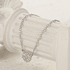 S925 Sterling Silver Micro Pave Clear Cubic Zirconia Round Pendant Necklaces for Women SA9536-3-2