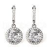 925 Sterling Silver Micro Pave Cubic Zirconia Dangle Hoop Earrings EJEW-F371-01B-01-2