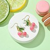Handmade Flower Epoxy Resin & ABS Plastic Imitation Pearl Dangle Earrings EJEW-TA00470-2