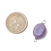 Crackle Opaque Acrylic Imitation Turquoise Oval Connector Charms PALLOY-JF03805-2