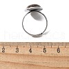 Half Round Natural Tiger Eye Finger Rings X-RJEW-M062-01P-08-2