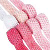 BENECREAT 14M 7 Style Pink Series Elastic Crochet Headband Ribbon OCOR-BC0005-35-1