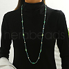 Fashionable Glass & Plastic Imitation Pearl Round Teardrop Beaded Long Necklaces for Women ZZ8704-3-1