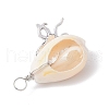 Natural Cowrie Shell & Alloy Sea Animals Pendants PALLOY-JF03751-02-4