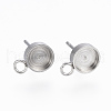 Non-Tarnish 201 Stainless Steel Stud Earring Findings STAS-H410-08P-C-1