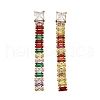 304 Stainless Steel Colorful Cubic Zirconia Tassel Stud Earrings EJEW-Z094-01D-G01-4