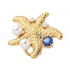 304 Stainless Steel Micro Pave Cubic Zirconia Plastic Pearl Cuff Rings RJEW-D310-02C-G-4