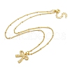 Brass Micro Pave Clear Cubic Zirconia Pendant Necklaces NJEW-M220-05A-G-2
