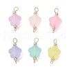 Transparent Frosted Acrylic Flower Links Connector Charms PALLOY-JF03906-1