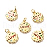 Rack Plating Brass Micro Pave Cubic Zirconia Pendants KK-M230-36G-1