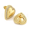 Rack Plating Brass Micro Pave Clear Cubic Zirconia Stud Earrings EJEW-I313-14G-01-2