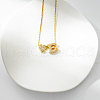 Heart Initial Brass Micro Pave Clear Cubic Zirconia Pendant Necklaces FS-WG89C2E-05-1